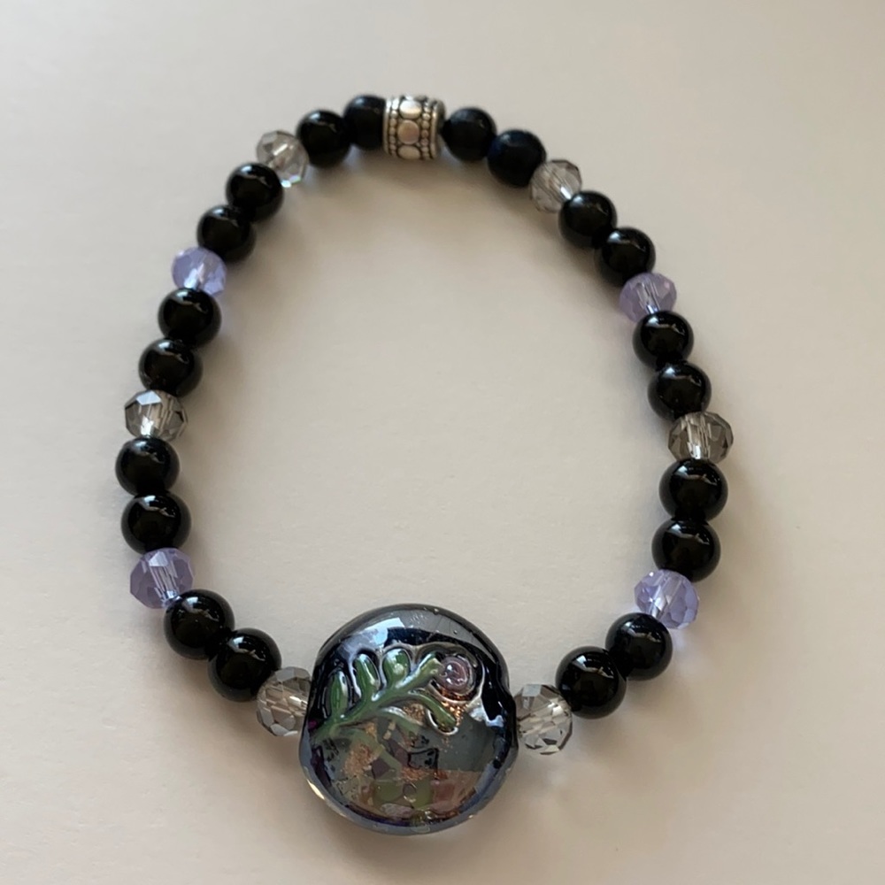 Gorgeous Lampwork Flower 🌸 Bracelet